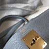 Hermes Blue Lin Clemence Kelly 28cm Bag - Image 4