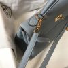 Hermes Blue Lin Clemence Kelly 28cm Bag - Image 6