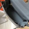 Hermes Blue Lin Clemence Kelly 28cm Bag - Image 8