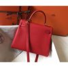Hermes Red Clemence Kelly 28cm Bag - Image 2