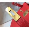 Hermes Red Clemence Kelly 28cm Bag - Image 7