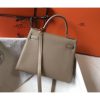 Hermes Grey Clemence Kelly 28cm Bag - Image 2
