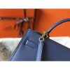 Hermes Kelly 32cm Sellier Bag In Blue Agate Epsom Leather - Image 5
