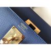 Hermes Kelly 32cm Sellier Bag In Blue Agate Epsom Leather - Image 6