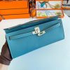 Hermes Kelly Cut Handmade Bag in Blue Jean Epsom Calfskin - Image 3