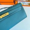 Hermes Kelly Cut Handmade Bag in Blue Jean Epsom Calfskin - Image 4