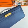 Hermes Kelly Cut Handmade Bag in Deep Blue Epsom Calfskin - Image 4