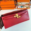 Hermes Kelly Cut Handmade Bag in Red Epsom Calfskin - Image 6