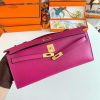 Hermes Kelly Cut Handmade Bag in Rose Purple Swift Leather - Image 5