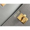 Hermes Kelly En Desordre 20 Handmade Bag In Etain Epsom Calfskin - Image 7