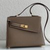 Hermes Kelly En Desordre 20 Handmade Bag In Taupe Epsom Calfskin