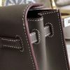 Hermes Kelly Danse Handmade Bag In Taupe Swift Leather - Image 6