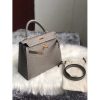 Hermes Kelly 25cm Handmade Bag In Gris Asphalt Ostrich Skin - Image 7
