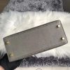 Hermes Kelly 25cm Handmade Bag In Gris Asphalt Ostrich Skin - Image 6