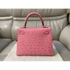 Hermes Kelly 25cm Handmade Bag In Terre Cutie Ostrich Skin - Image 2