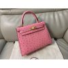 Hermes Kelly 25cm Handmade Bag In Terre Cutie Ostrich Skin - Image 3