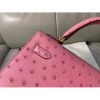 Hermes Kelly 25cm Handmade Bag In Terre Cutie Ostrich Skin - Image 7