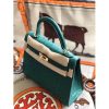Hermes Kelly 25cm Handmade Bag In Vert Vertigo Ostrich Skin - Image 3