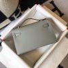 Hermes Kelly Pochette Bag In Blue Glacier Epsom Leather - Image 2