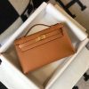 Hermes Kelly Pochette Bag In Gold Epsom Leather - Image 2