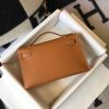 Hermes Kelly Pochette Bag In Gold Epsom Leather - Image 3