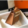 Hermes Kelly Pochette Bag In Gold Epsom Leather - Image 4