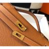 Hermes Kelly Pochette Bag In Gold Epsom Leather - Image 6