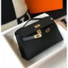 Hermes Kelly Pochette Bag In Black Epsom Leather - Image 2