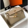 Hermes Kelly Pochette Bag In Gris Tourterelle Epsom Leather - Image 4