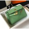 Hermes Kelly Pochette Bag In Vert Criquet Epsom Leather - Image 4
