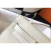 Hermes Kelly Pochette Bag In White Epsom Leather - Image 4