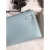 Hermes Kelly Pochette Handmade Bag In Blue Brume Swift Calfskin - Image 5