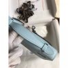 Hermes Kelly Pochette Handmade Bag In Blue Brume Swift Calfskin - Image 6