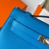 Hermes Kelly Pochette Handmade Bag In Blue Frida Swift Calfskin - Image 5
