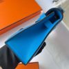 Hermes Kelly Pochette Handmade Bag In Blue Frida Swift Calfskin - Image 6