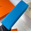 Hermes Kelly Pochette Handmade Bag In Blue Frida Swift Calfskin - Image 7