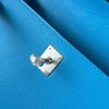 Hermes Kelly Pochette Handmade Bag In Blue Frida Swift Calfskin - Image 9