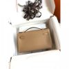 Hermes Kelly Pochette Handmade Bag In Biscuit Swift Calfskin - Image 2