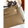 Hermes Kelly Pochette Handmade Bag In Biscuit Swift Calfskin - Image 4