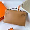 Hermes Kelly Pochette Handmade Bag In Chai Swift Calfskin - Image 3