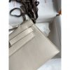 Hermes Kelly Pochette Handmade Bag In Craie Swift Calfskin - Image 4