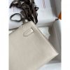 Hermes Kelly Pochette Handmade Bag In Craie Swift Calfskin - Image 5