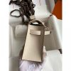 Hermes Kelly Pochette Handmade Bag In Craie Swift Calfskin - Image 7