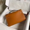 Hermes Kelly Pochette Handmade Bag In Gold Swift Calfskin - Image 2
