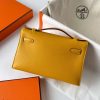 Hermes Kelly Pochette Handmade Bag In Jaune Ambre Swift Calfskin - Image 2