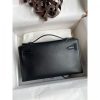 Hermes Kelly Pochette Handmade Bag In Black Swift Calfskin - Image 2