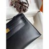 Hermes Kelly Pochette Handmade Bag In Black Swift Calfskin - Image 4