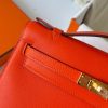 Hermes Kelly Pochette Handmade Bag In Rouge Piment Swift Calfskin - Image 4