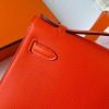 Hermes Kelly Pochette Handmade Bag In Rouge Piment Swift Calfskin - Image 9
