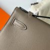 Hermes Kelly Pochette Handmade Bag In Taupe Swift Calfskin - Image 6